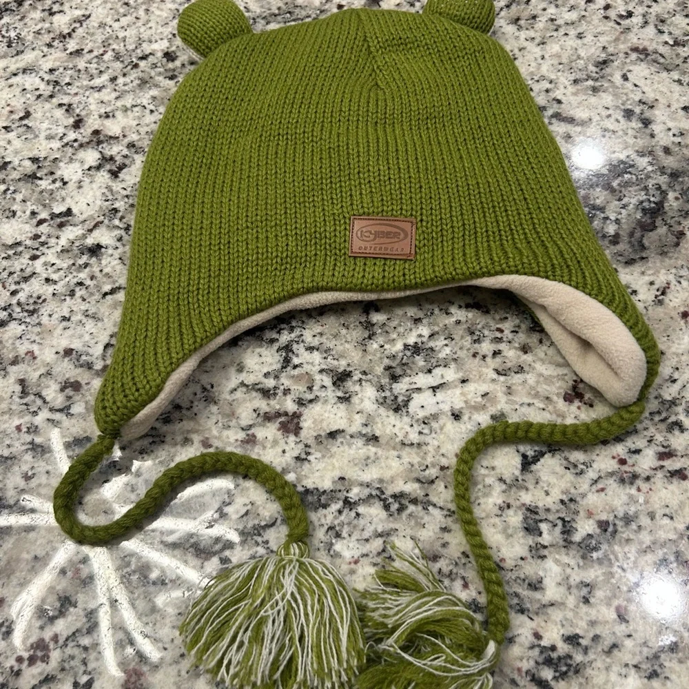 Kids' Frog Knit‎ Hat with Ear Flaps